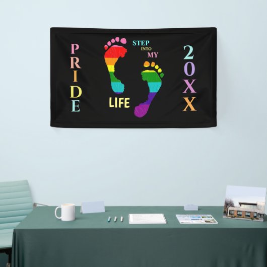 Gay LGBTQ Rainbow Pride Month Stap in mijn leven Spandoek (Beurs)