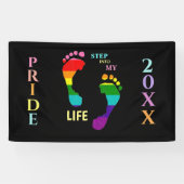 Gay LGBTQ Rainbow Pride Month Stap in mijn leven Spandoek (Horizontaal)