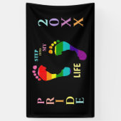 Gay LGBTQ Rainbow Pride Month Stap in mijn leven Spandoek (Verticaal)