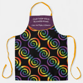 Gay LGBTQ Rainbow Pride Stripe Bedrijfsnaam Schort (Voorkant)