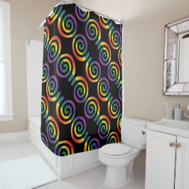 Gay LGBTQ Rainbow Pride Stripe Circular Patroon Douchegordijn