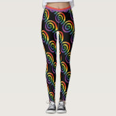 Gay LGBTQ Rainbow Pride Stripe Circular Patroon Leggings (Voorkant)