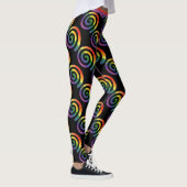 Gay LGBTQ Rainbow Pride Stripe Circular Patroon Leggings (Rechts)