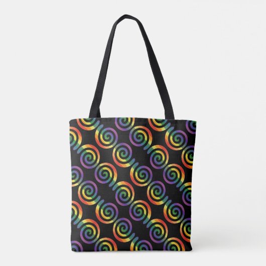 Gay LGBTQ Rainbow Pride Stripe Patroon Tote Bag (Achterkant)