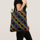 Gay LGBTQ Rainbow Pride Stripe Patroon Tote Bag (Dichtbij)