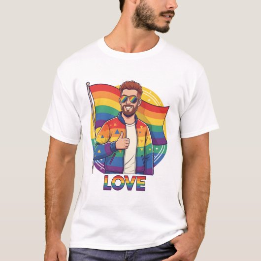 Gay LOVE T-Shirt | Gay Pride Shirt for Men | LGBTQ (Voorkant)