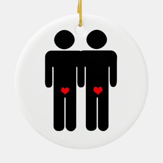 GAY LOVERS (2) KERAMISCH ORNAMENT (Achterkant)