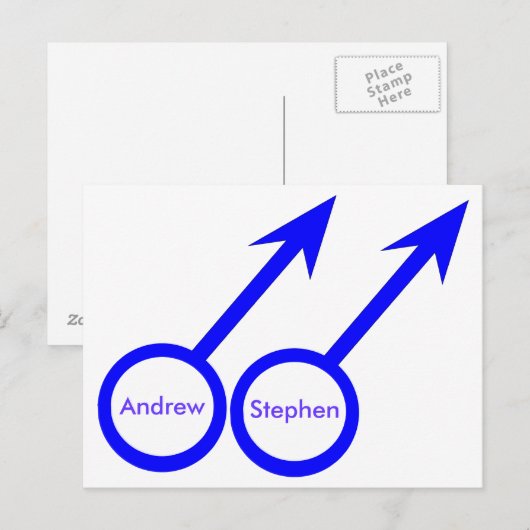 Gay Lovers  Briefkaart (Voorkant / Achterkant)