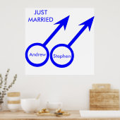 Gay Lovers Gewoon gehuwd Poster (Keuken)