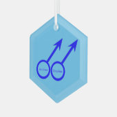 Gay Lovers Personalized Glass Ornament (Voorkant links)
