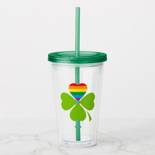 Gay Lucky Clover Acryl Drinkbeker (Voorkant)