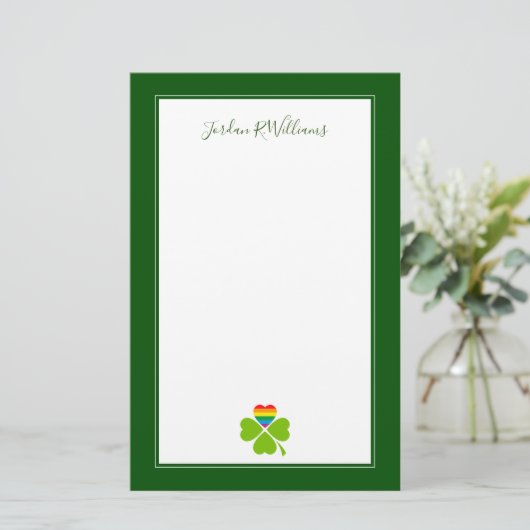 Gay Lucky Clover Briefpapier (Staand voorkant)