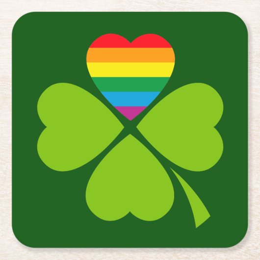 Gay Lucky Clover Kartonnen Onderzetters (Voorkant)