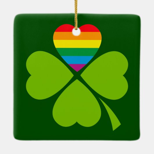 Gay Lucky Clover Keramisch Ornament (Achterkant)