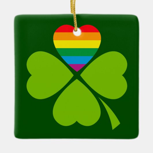 Gay Lucky Clover Keramisch Ornament (Voorkant)