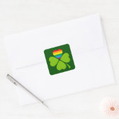 Gay Lucky Clover Vierkante Sticker (Envelop)