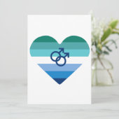 Gay Male Azure MLM Heart Feestdagenkaart (Staand voorkant)