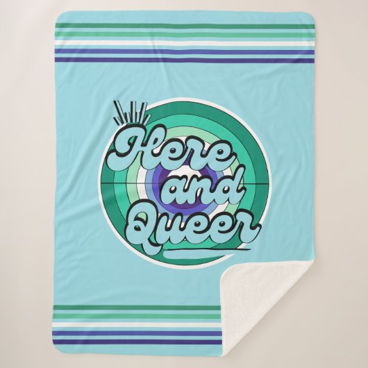 Gay Male Flag: LGBTQ - Hier en Queer Sherpa Deken (Voorkant)