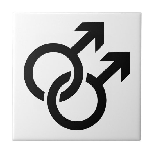 Gay male logo tegeltje (Voorkant)