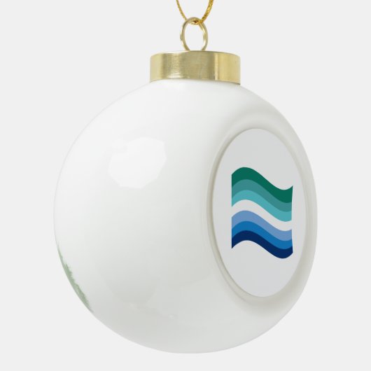 Gay Male Pride Azure Wavy Flag Keramische Bal Ornament (Links)