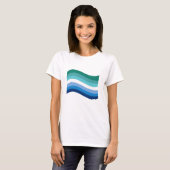 Gay Male Pride Azure Wavy Flag T-shirt (Voorkant volledig)