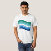 Gay Male Pride Azure Wavy Flag T-shirt (Voorkant volledig)