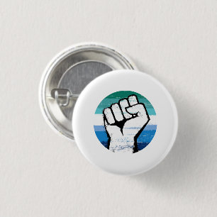 Gay Male Pride Fist Circle Print Ronde Button 3,2 Cm