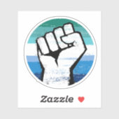 Gay Male Pride Fist Circle Print Sticker (Vel)