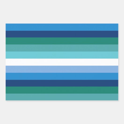 Gay Male Pride Flag (Azure) Inpakpapier Vel (Voorkant)
