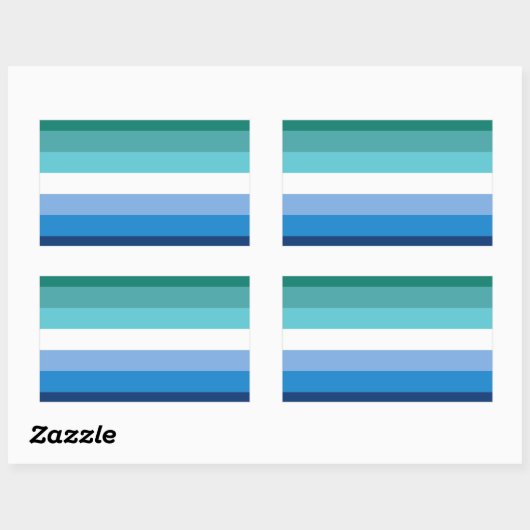 Gay Male Pride Flag (Azure) Rechthoekige Sticker (Vel)