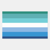 Gay Male Pride Flag (Azure) Rechthoekige Sticker (Voorkant)