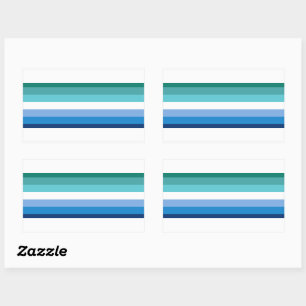 Gay Male Pride Flag (Azure) Rechthoekige Sticker