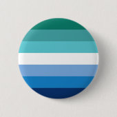 Gay Male Pride Flag (Azure) Ronde Button 5,7 Cm (Voorkant)
