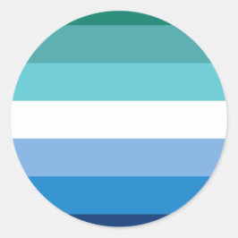 Gay Male Pride Flag (Azure) Ronde Sticker
