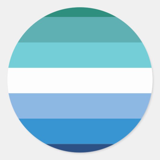 Gay Male Pride Flag (Azure) Ronde Sticker (Voorkant)