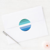 Gay Male Pride Flag (Azure) Ronde Sticker (Envelop)