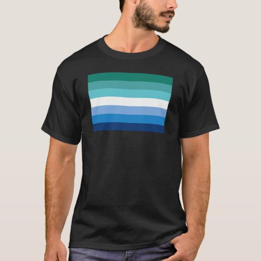 Gay Male Pride Flag (Azure) T-shirt (Voorkant)