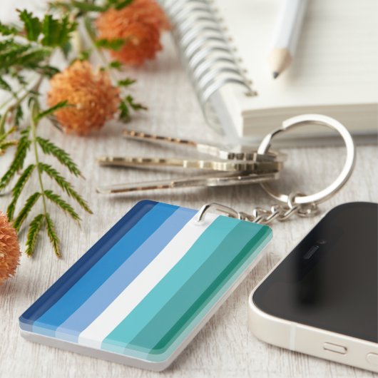 Gay Male Pride Flag Sleutelhanger (Voorkant Rechts)