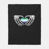 Gay Male Pride Skeleton Halloween MLM Gothic Hart  Fleece Deken (Voorkant)