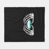 Gay Male Pride Skeleton Halloween MLM Gothic Hart  Fleece Deken (Voorkant (Horizontaal))