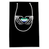 Gay Male Pride Skeleton Halloween MLM Gothic Hart  Medium Cadeauzakje (Voorkant)