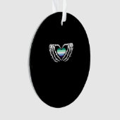 Gay Male Pride Skeleton Halloween MLM Gothic Hart Ornament (voorkant)