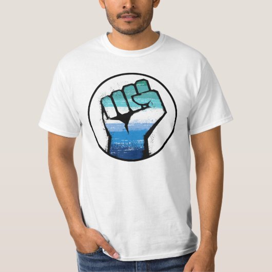 Gay Male Pride Vuist T-Shirt (Voorkant)
