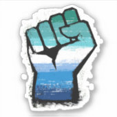 Gay Male Protest Fist Sticker (Voorkant)