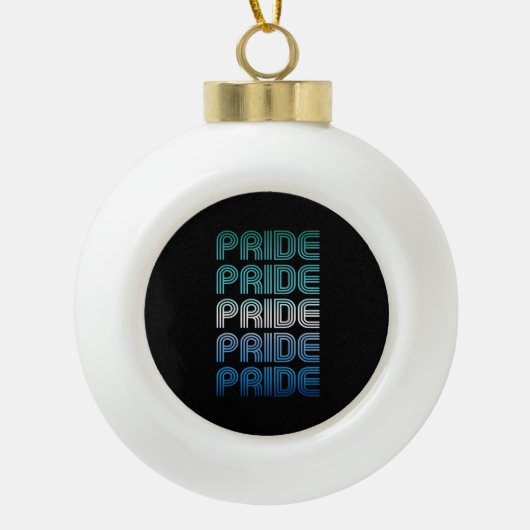 Gay Male Retro Pride Pride Pride Keramische Bal Ornament (Voorkant)