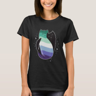 Gay Man Cat Flag LGBT Male Black Yin Yang Cat LGBT T-shirt