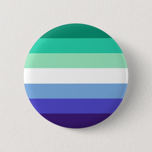 Gay Man Masculine Green Blue Pride Flag Queer Ronde Button 5,7 Cm (Voorkant)