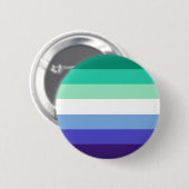 Gay Man Masculine Green Blue Pride Flag Queer Ronde Button 5,7 Cm (Voorkant /achterkant)