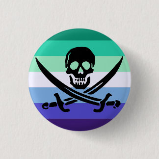 Gay Man Pirate Pride Flag Button