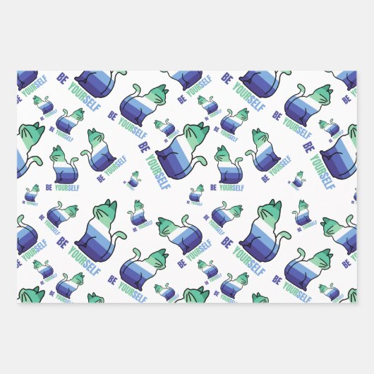 Gay man Pride Cat - Wees jezelf Inpakpapier Vel (Voorkant)